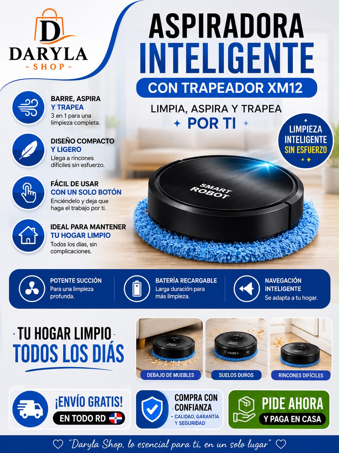 Aspiradora Inteligente XM12 3 en 1
